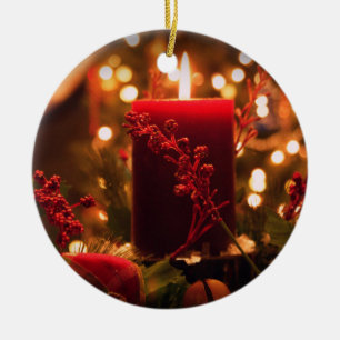 Christmas candle ceramic tree decoration