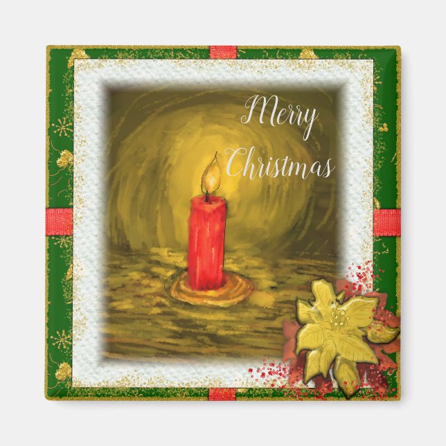 Christmas Candle Fridge Magnet (Front)