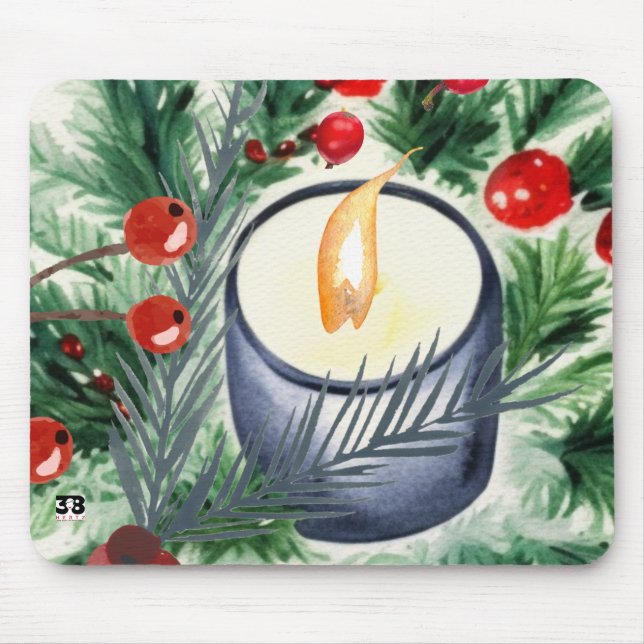 Christmas Candle Mouse Pad (Front)