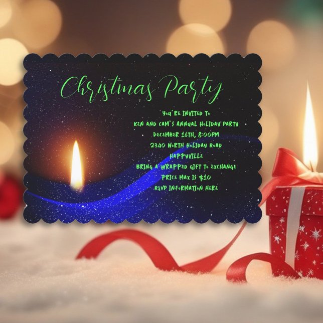Christmas Candle Night Holiday Party Invitations (Creator Uploaded)