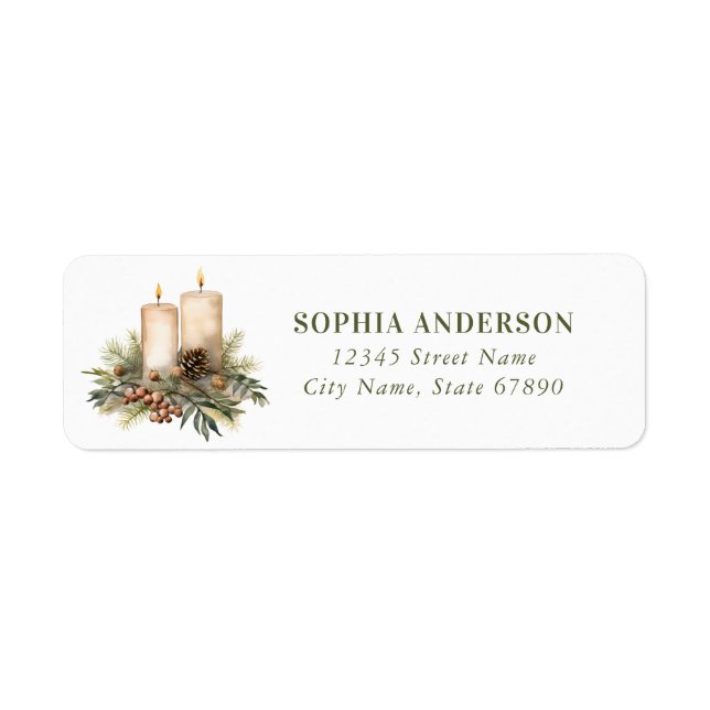 Christmas Candle Return Address Labels (Front)