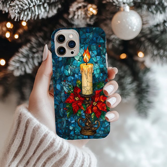 Christmas Candle Stained Glass Design Case-Mate iPhone Case (Creator Uploaded)