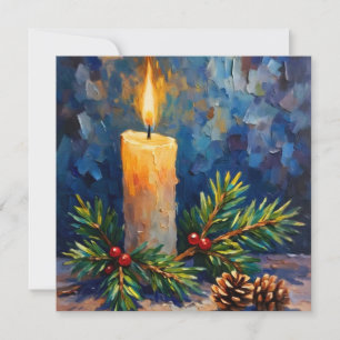 Christmas Candle with Pine Card