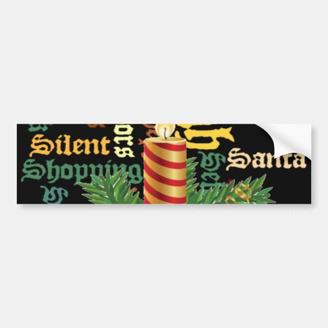 Christmas Candle Word Art Collection Bumper Sticker (Front)
