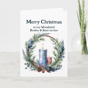 Christmas Candle Wreath  Brother & Sister-in-law  Card