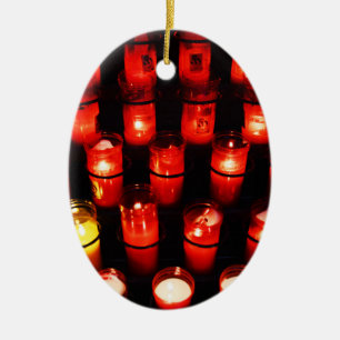 Christmas candlelight ceramic ornament