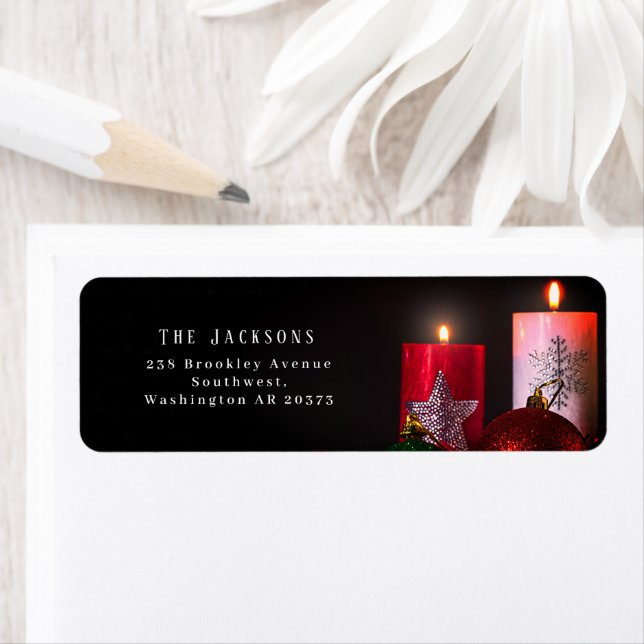 Christmas Candlelights Ornaments Return Address Return Address Label (Insitu)