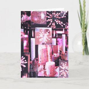 Christmas Candles and Sparkles Folded Holiday Card