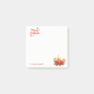 Christmas Candles, Balls, Snowflakes-Personalised Post-it Notes