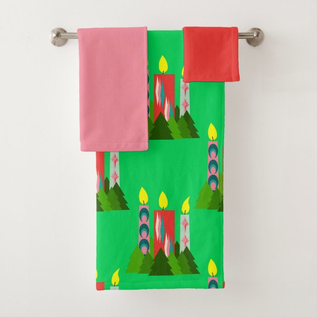 Christmas Candles  Bath Towel Set (Insitu)