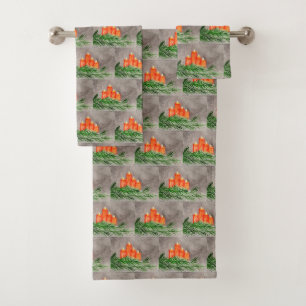 Christmas Candles Bath Towel Set