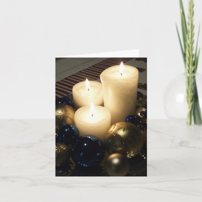 Christmas Candles Holiday Card (Front)