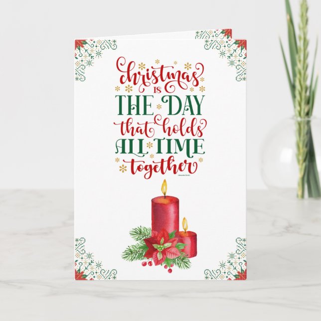 Christmas Candles Holiday Greeting Card (Front)