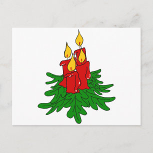 christmas candles holiday postcard