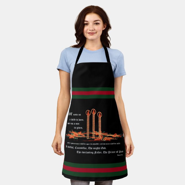 Christmas Candles, Isaiah 9:6 Apron (Worn)