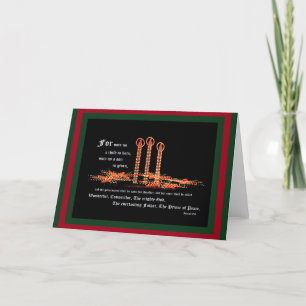 Christmas Candles, Isaiah 9:6 Thank You Card