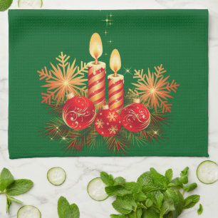 Christmas Candles Kitchen Towel