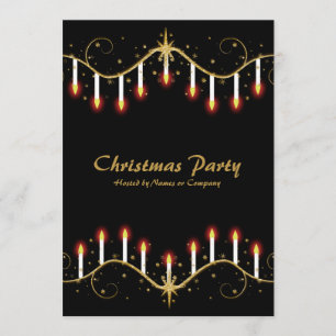 Christmas candles party invitations template