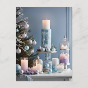 christmas candles postcard