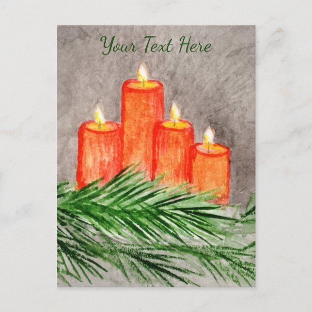 Christmas Candles Postcard (Front)