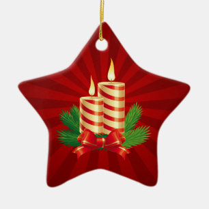 Christmas Candles Red Green ornament