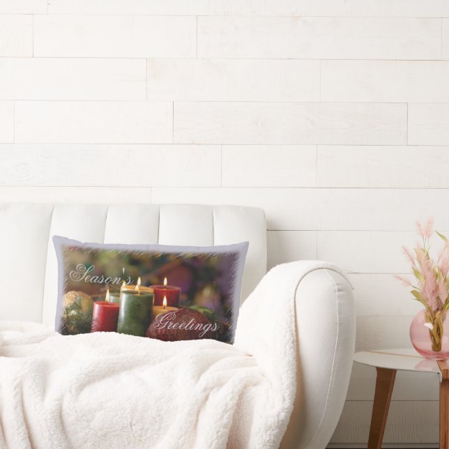 Christmas Candles Throw Pillow (Couch)