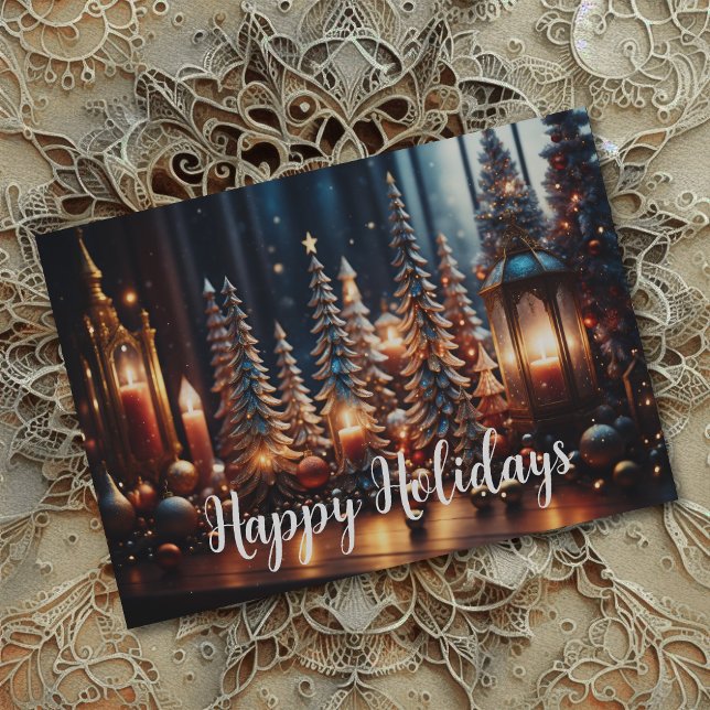 Christmas Candles Village Grey Tablescape Card (Creator Uploaded)