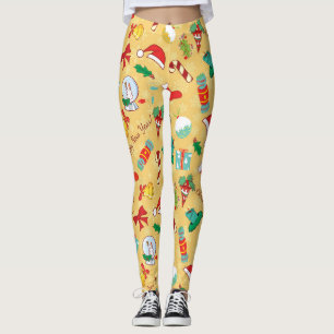 Christmas candy,bells and santa hat leggings