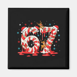 Christmas Candy Cane 67 Meme Six Seven Funny Boys Magnet