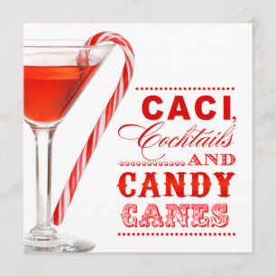 Christmas Candy Cane Cocktail Party Invitation
