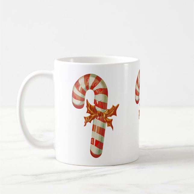 Christmas candy cane coffee mug (Left)