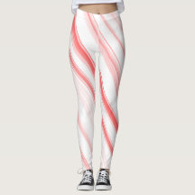 Christmas Candy Cane Compression Spandex Leggings