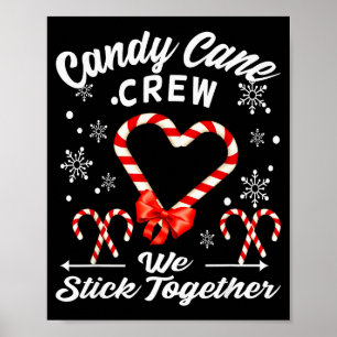 Christmas Candy Cane Crew 2025 Heart Holiday Famil Poster