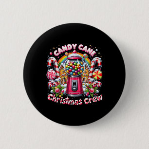 Christmas Candy Cane Crew House Candy Security Can 6 Cm Round Badge