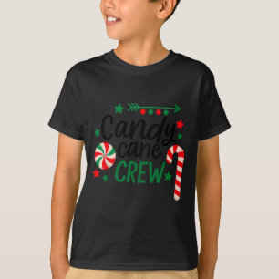 Christmas Candy Cane Crew Shirt Women Girls Boys K