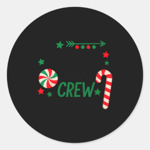 Christmas Candy Cane Crew Shirt Women Girls Boys K Classic Round Sticker