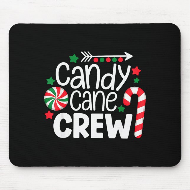 Christmas Candy Cane Crew Shirt Women Girls Boys K Mouse Pad (Front)