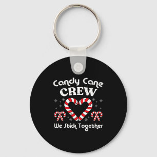 Christmas Candy Cane Crew Stick Together Xmas Wome Key Ring