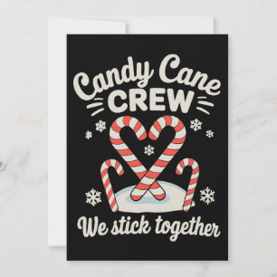 Christmas Candy Cane Crew We Stick Together Xmas Holiday Card
