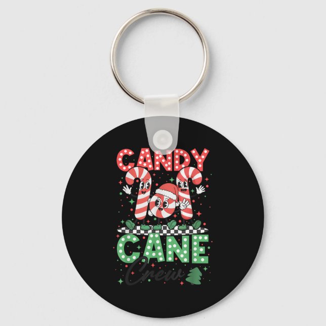 Christmas Candy Cane Crew Xmas Love Candy Boys Gir Key Ring (Front)