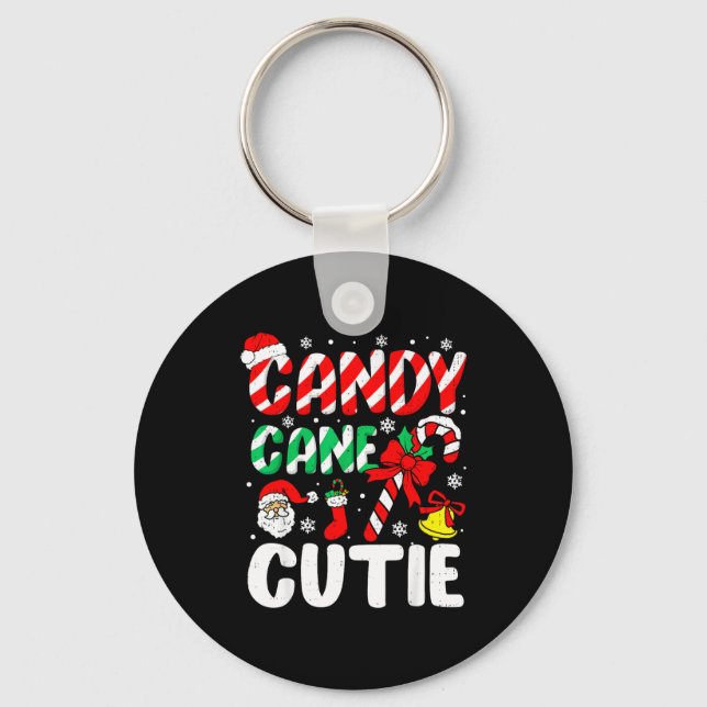 Christmas Candy Cane Cutie Xmas Holiday Toddler Ki Key Ring (Front)