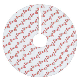 Christmas Candy Cane Dog Bones Brushed Polyester Tree Skirt