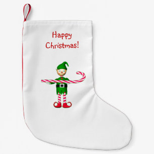Christmas Candy Cane Elf Small Christmas Stocking