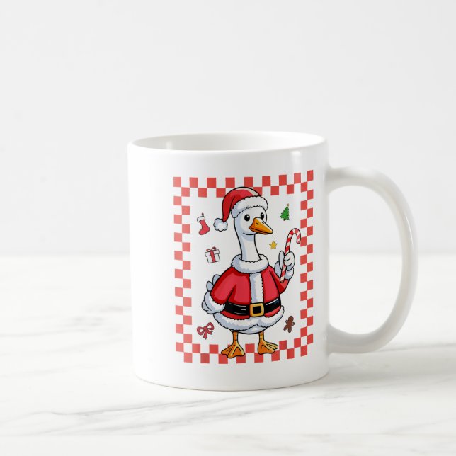 Christmas Candy Cane Goose Christmas Santa Xmas  Coffee Mug (Right)