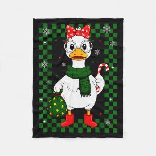 Christmas Candy Cane Goose Matching Couple Xmas Bo Fleece Blanket