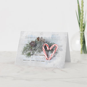 Christmas Candy Cane Heart Card