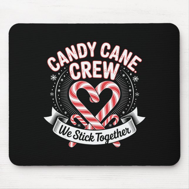 Christmas Candy Cane Heart Crew Family Matching Pa Mouse Pad (Front)