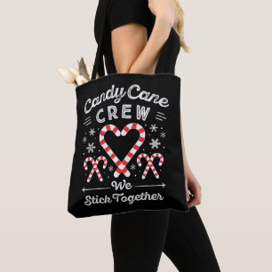 Christmas Candy Cane Heart Crew Family Matching Tote Bag