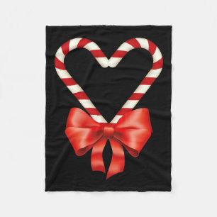 Christmas Candy Cane Heart For Children Men Women Fleece Blanket