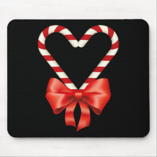 Christmas Candy Cane Heart For Children Men Women Mouse Pad